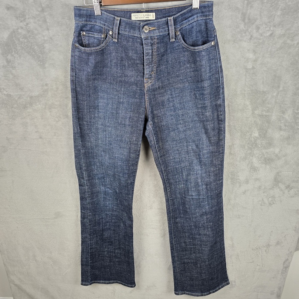 Levis‎ Perfectly Slimming Boot Cut 512 Jeans Dark Wash Blue Denim 10M 31x30